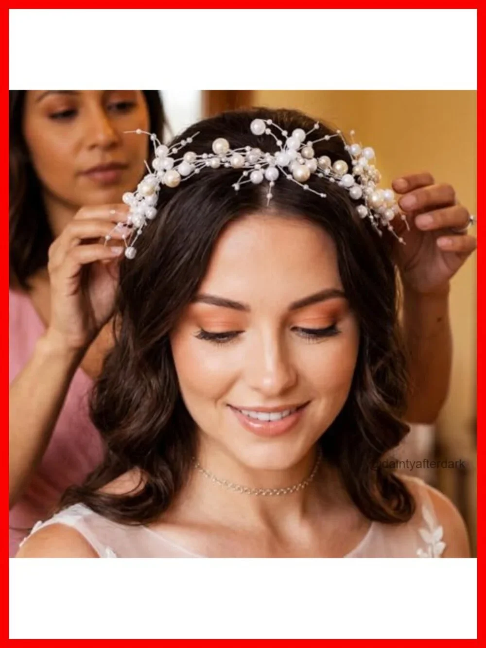 Pearl Bride Wedding Headband Hair Accessory with Tassel
